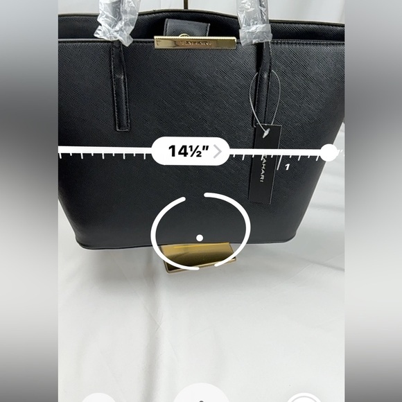 Tahari Elegant Black Tote Bag - NWT - Picture 9 of 10